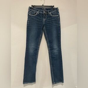 Silver Jeans Women's Boot Cut Dark Blue Denim